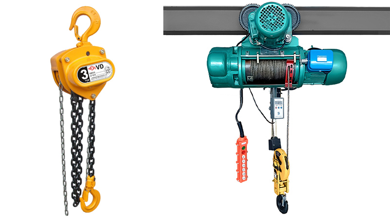 Como escolher entre uma talha manual e uma talha elétrica?
